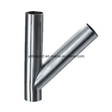 Y Type Polished Butt Welded Sanitary Stainless Steel Tees